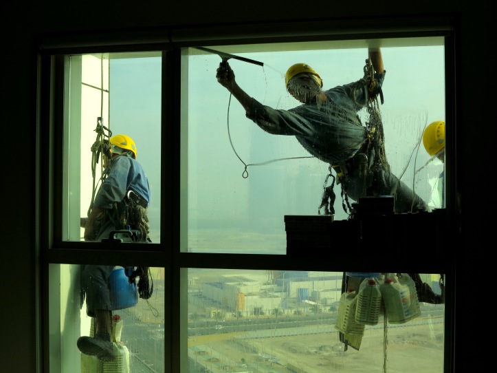 Window washers on a good day