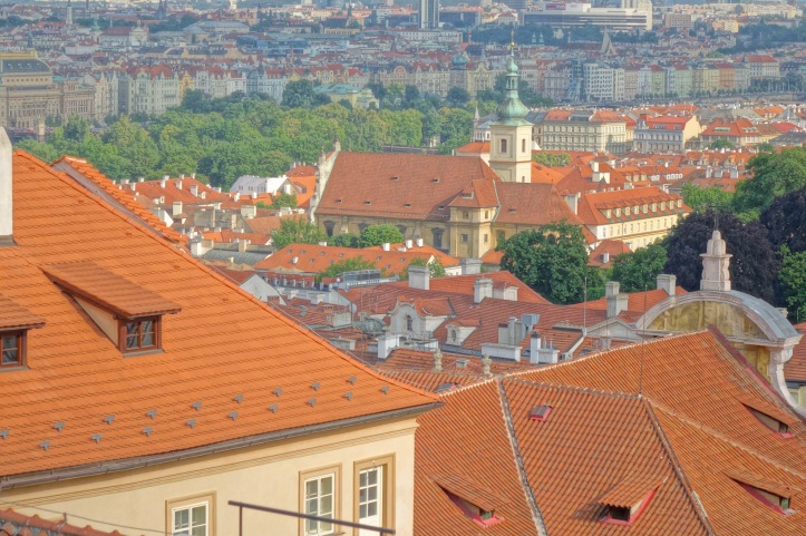 Prague rooftops scene
