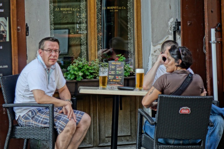 Prague sidewalk cafe