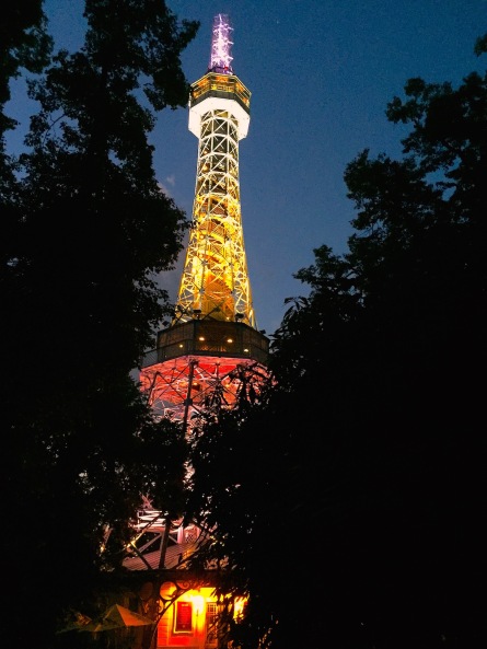 Petrin Tower at night