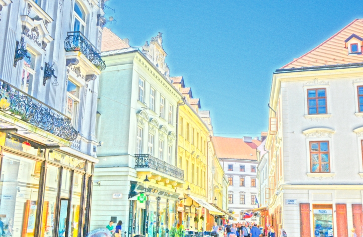 Bratislava Old Town, colorful street