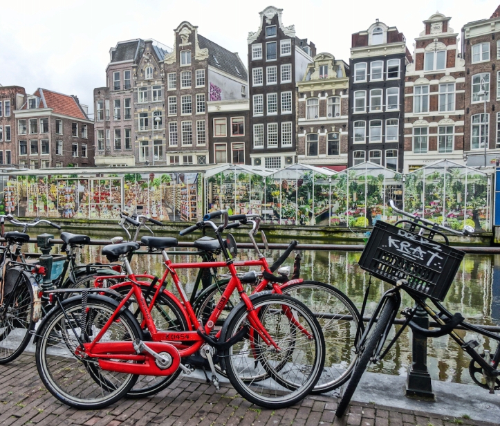 Amsterdam bicycles, flower market