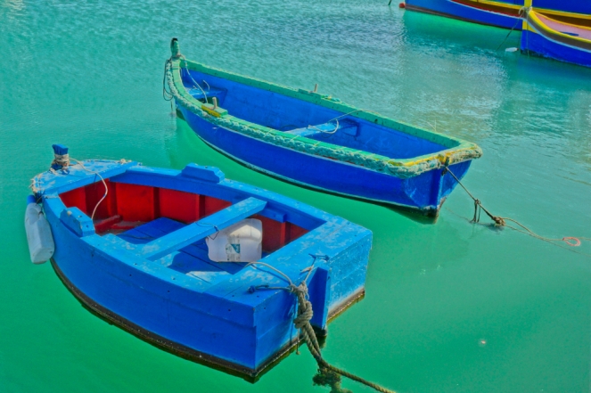 Malta boats green water