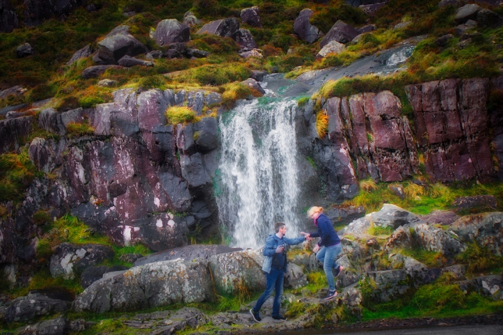 Ireland waterfall w/lovers